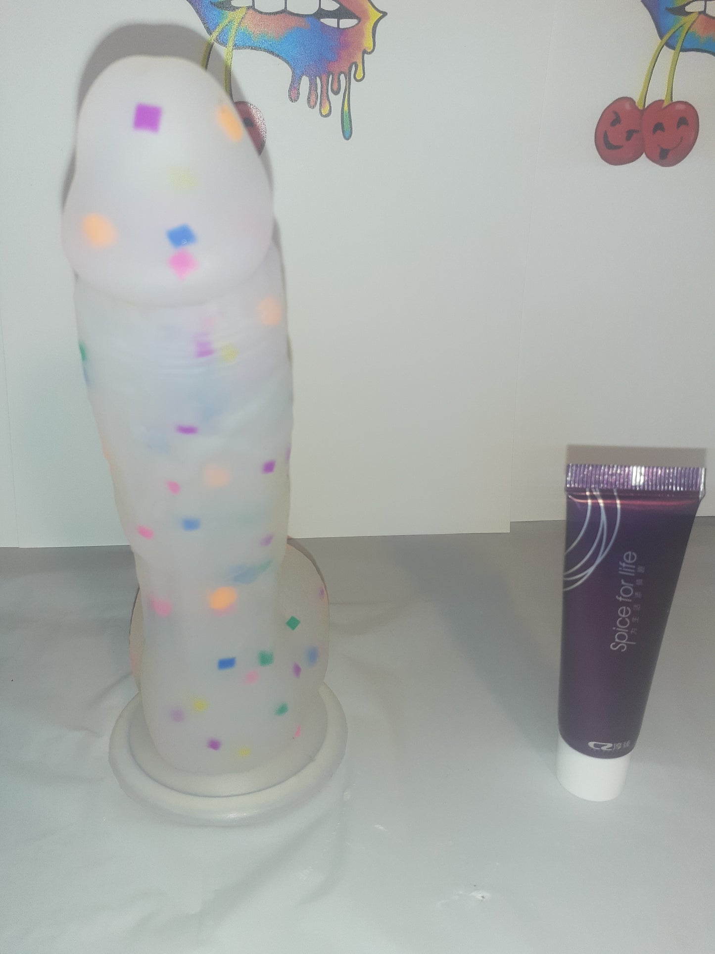 8 inch Confetti Relistic Dildo